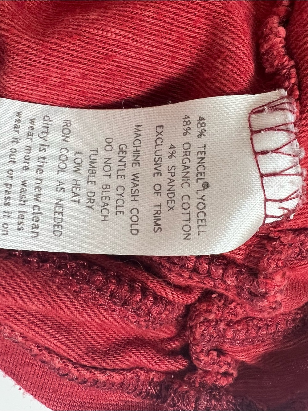 Horny Toad &Co Oolong Organic Cotton Blend Long Sleeve Dress Burgundy-Large - Picture 4 of 6